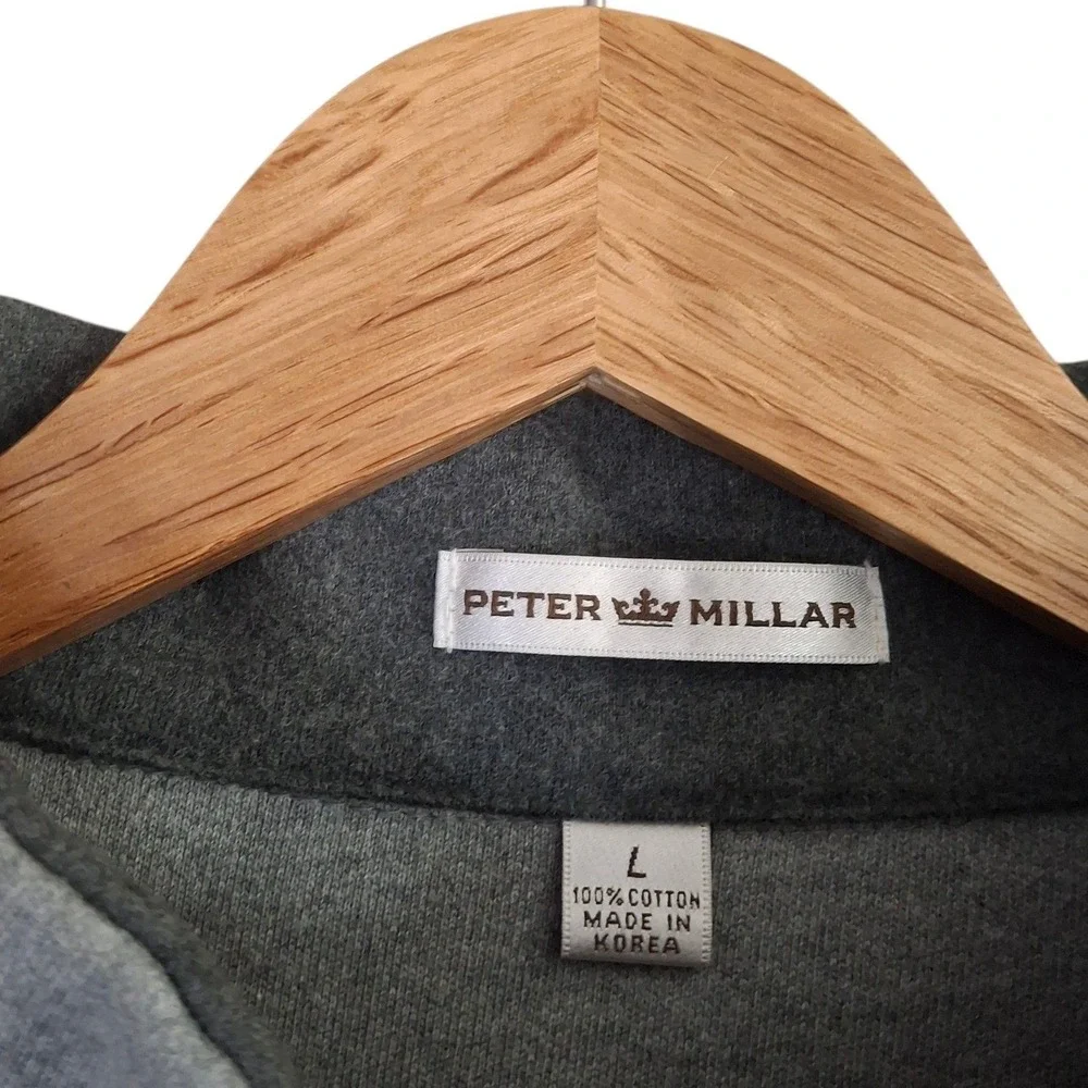 Peter Millar 1/4 Zip Vest Mens Large Gray Cherry Valley Golf L